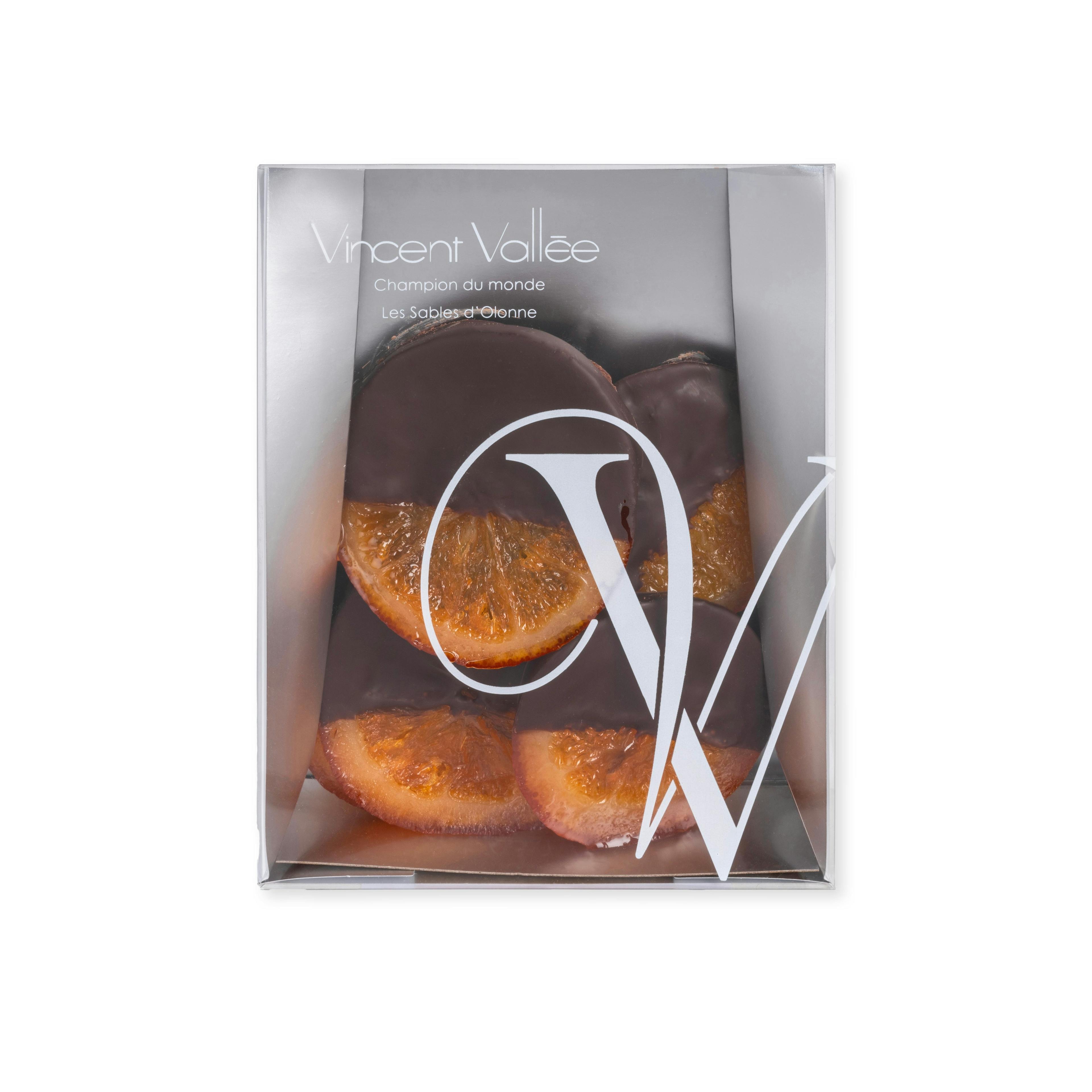 Rondelles d’oranges confites chocolat noir 70% - Vincent Vallée chocolatier champion du monde