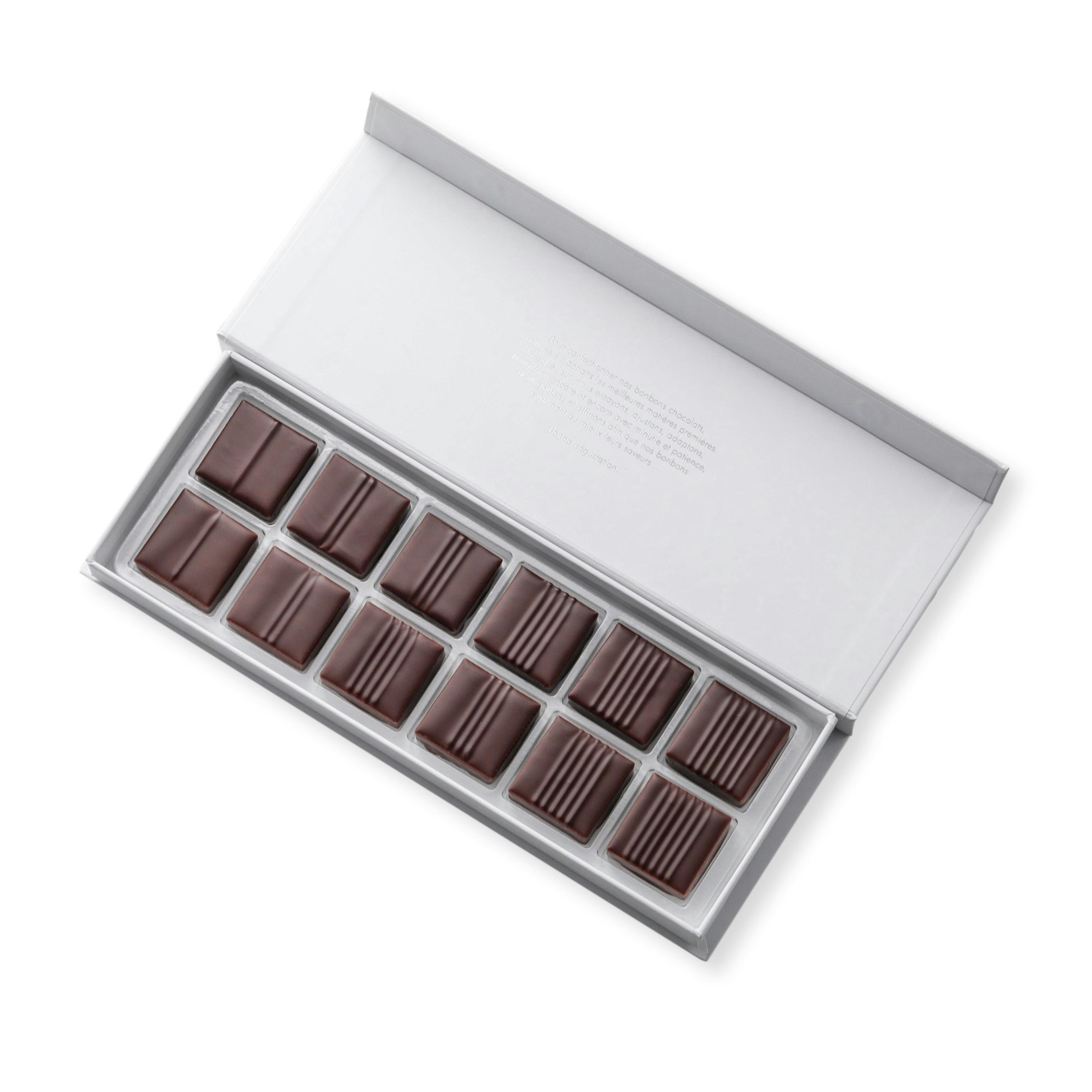 Coffret pralinés croustillants 12 chocolats - Vincent Vallée chocolatier champion du monde