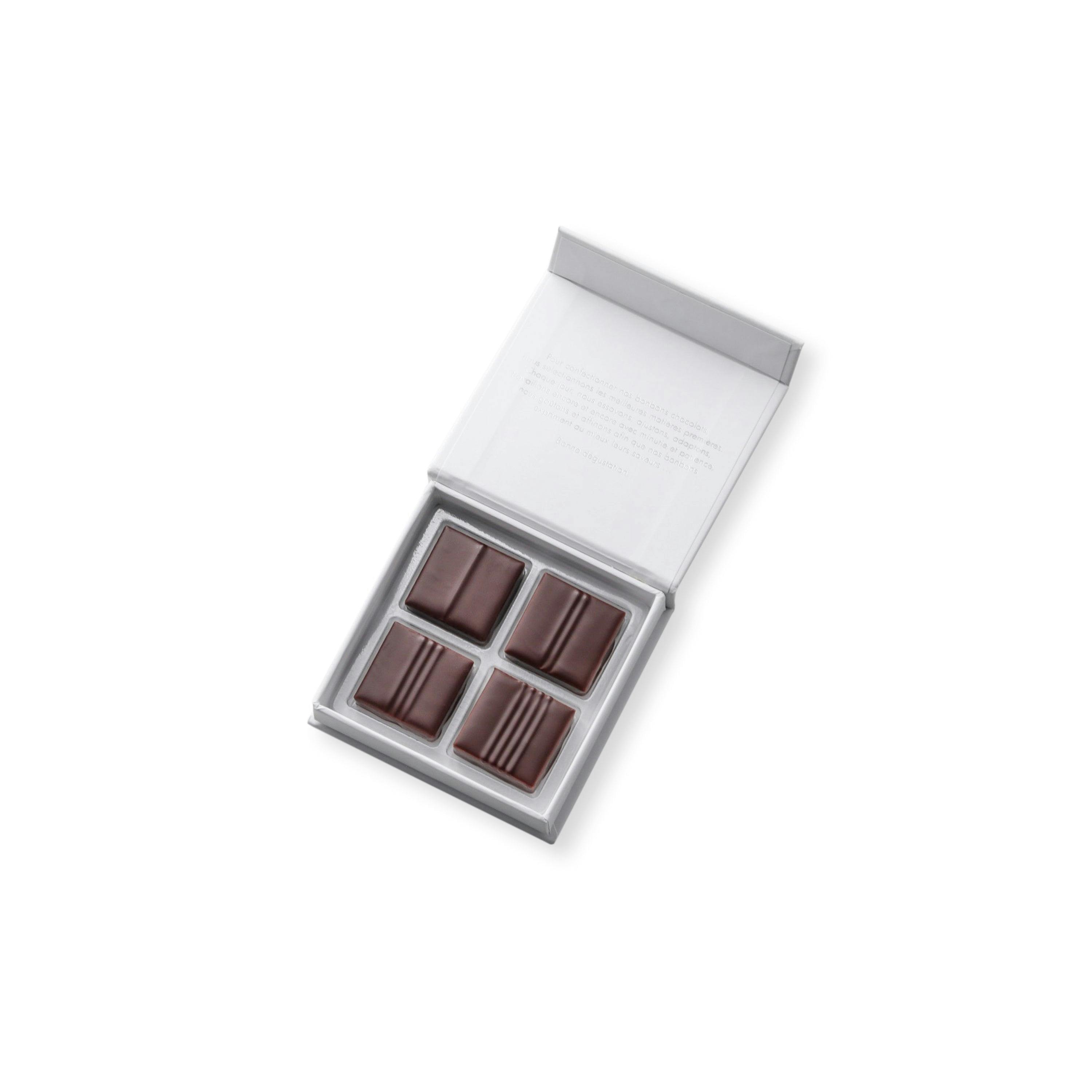 Coffret petit plaisir Pralinés 4 chocolats - Vincent Vallée chocolatier champion du monde