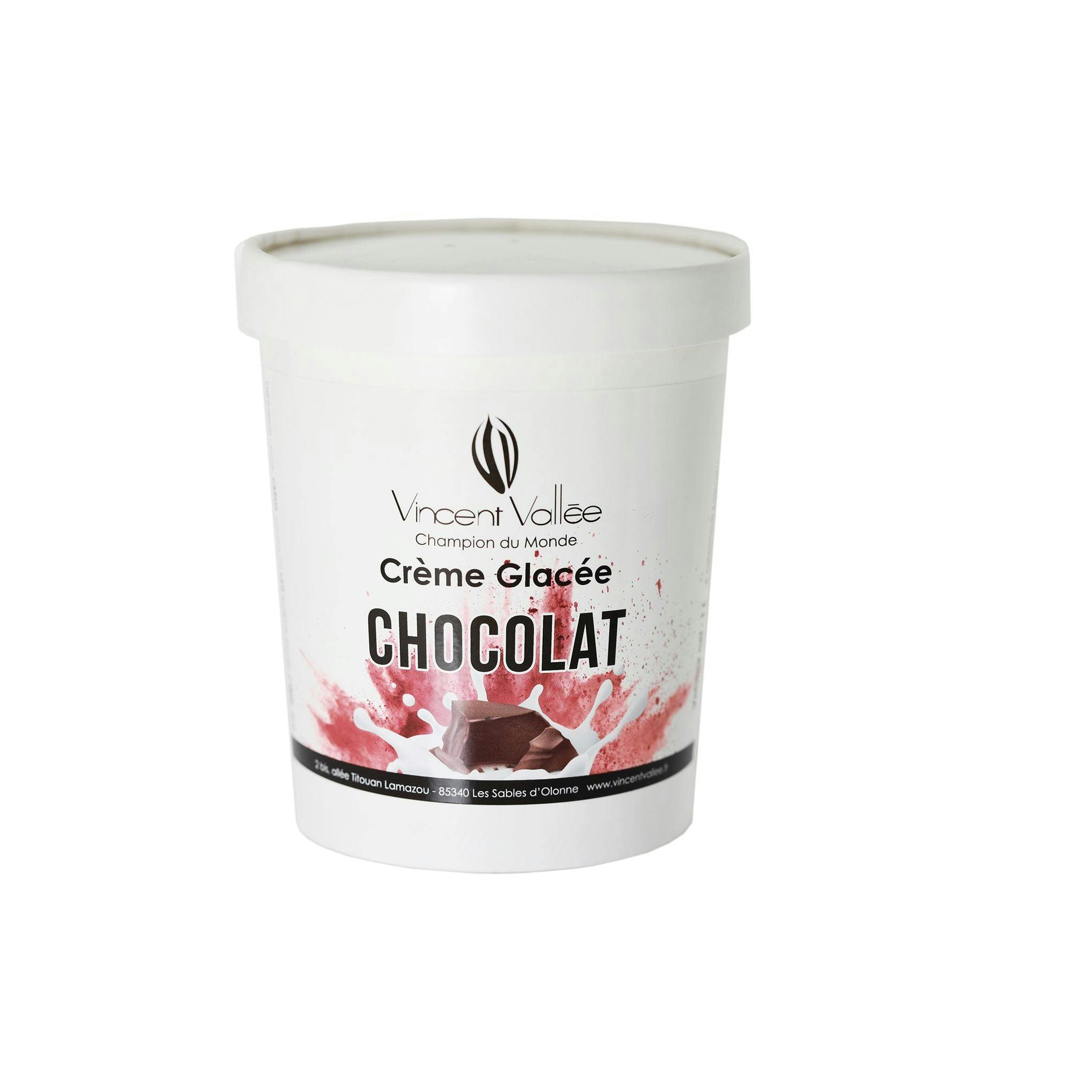 Crème glacée Chocolat Pérou 70% douce et crémeuse - Vincent Vallée chocolatier champion du monde