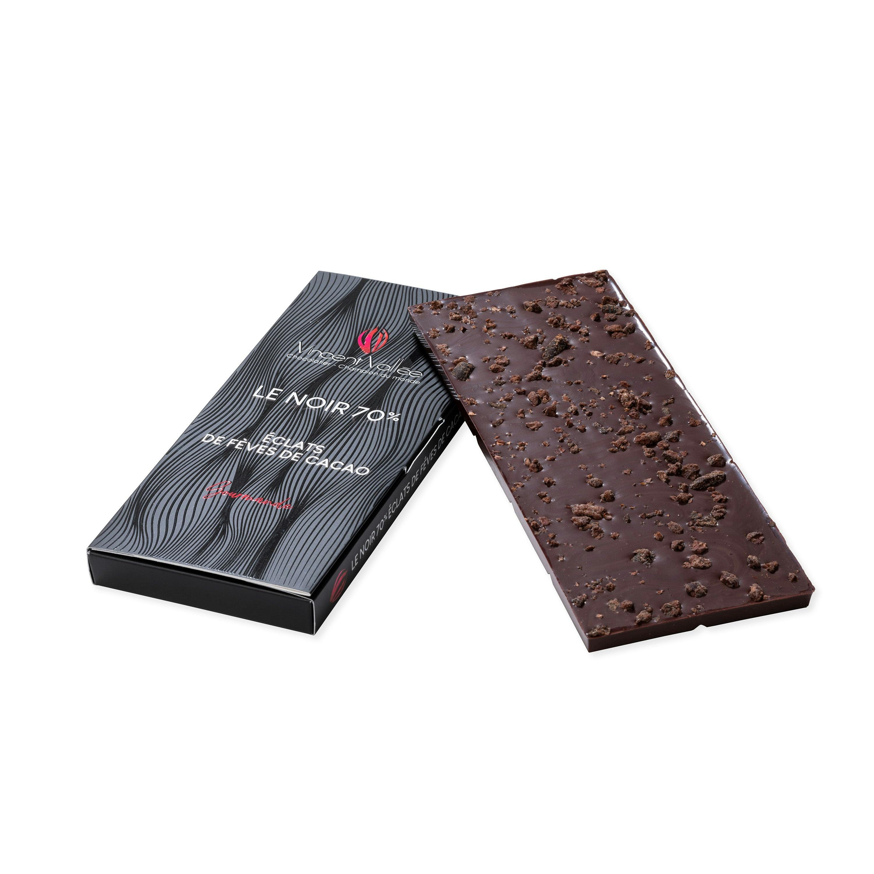 Noir Éclats de fèves de cacao - Vincent Vallée chocolatier champion du monde