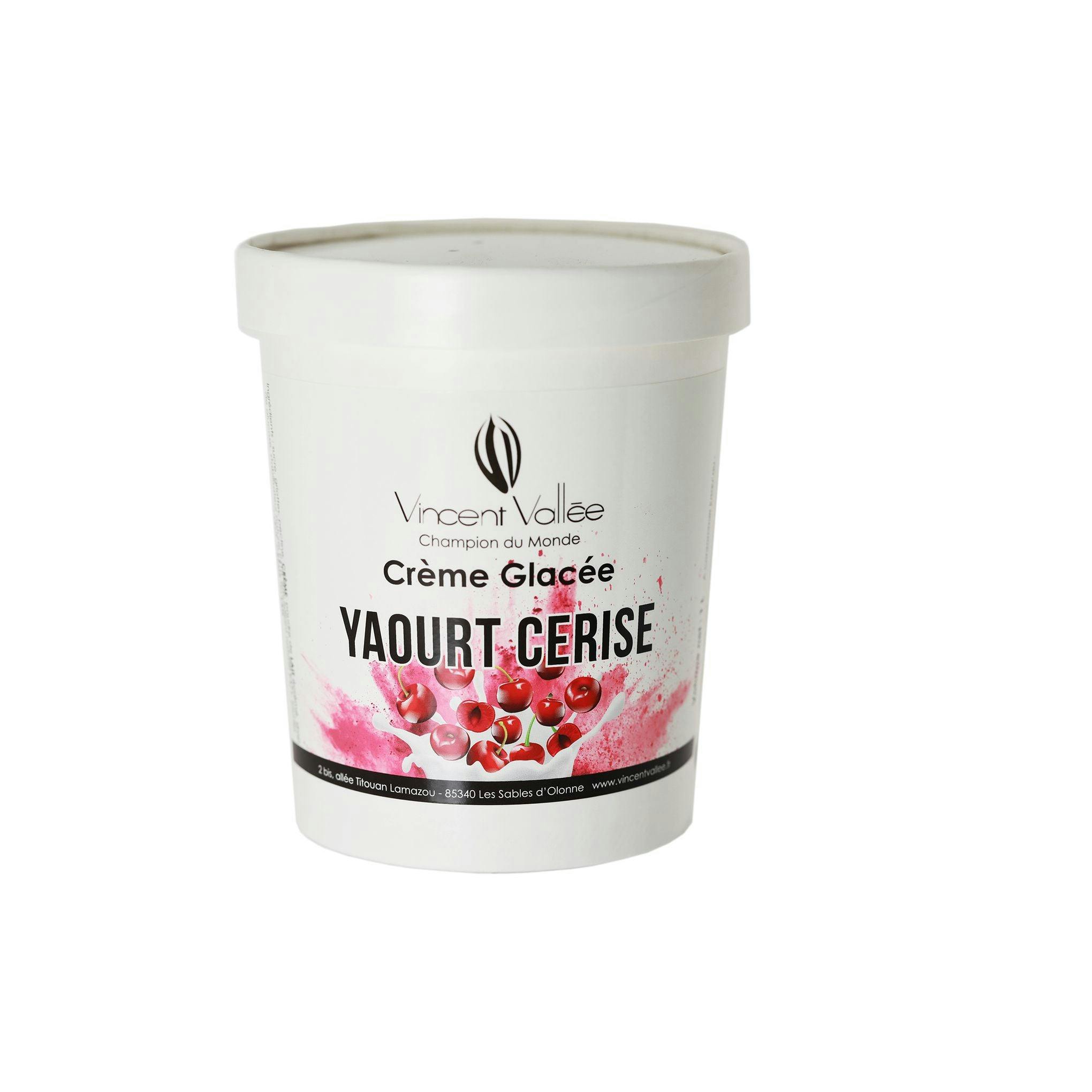 Crème glacée Yaourt cerise - Vincent Vallée chocolatier champion du monde